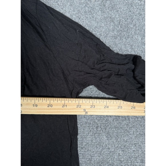 Skims Womens Black Long Sleeve Collared Button Front Pajama Top Size Medium - Picture 10 of 11